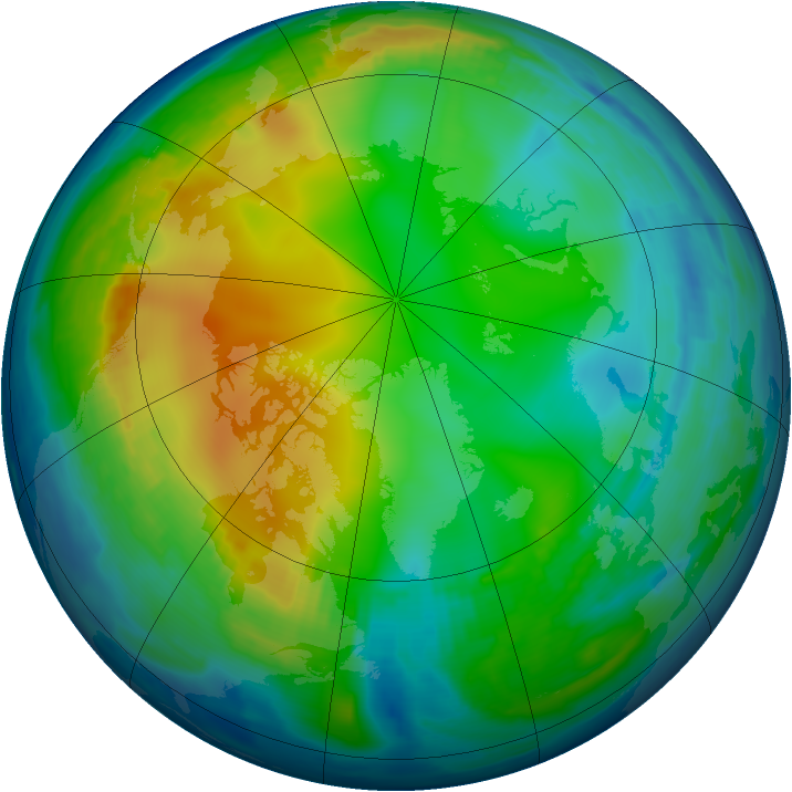 Arctic ozone map for 11 December 1996